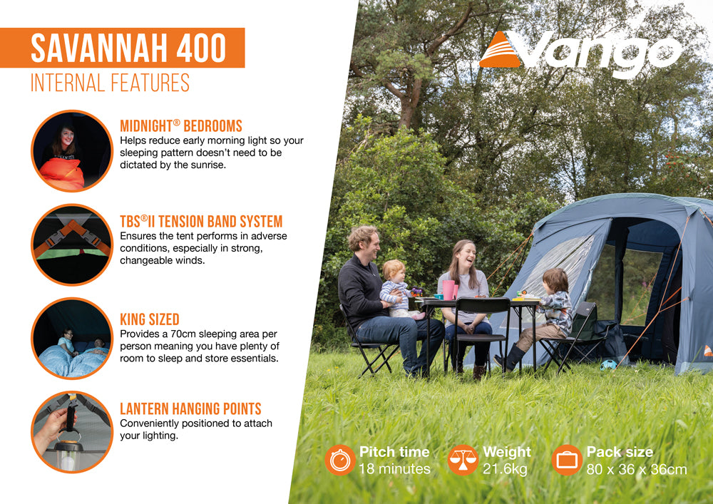Vango Savannah 400 Poled Tent Package