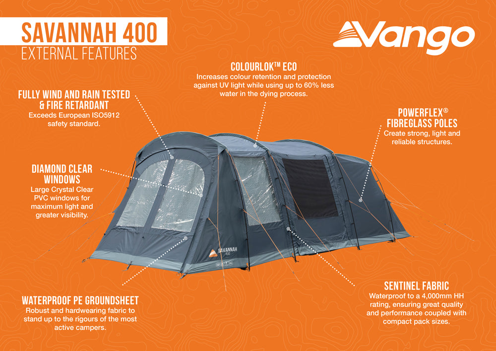 Vango Savannah 400 Poled Tent Package
