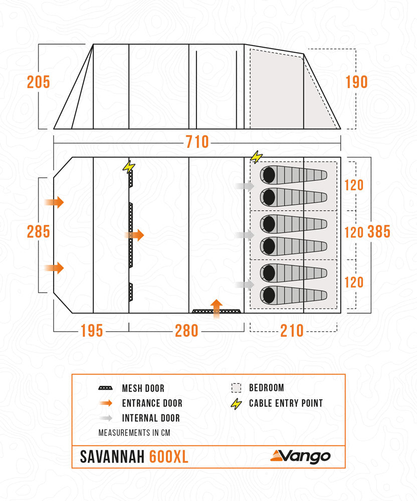 Vango Savannah 600XL Poled Tent Package