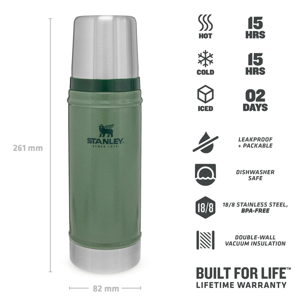 Stanley Flask Classic Vacuum Bottle 0.47L Hammertone Green