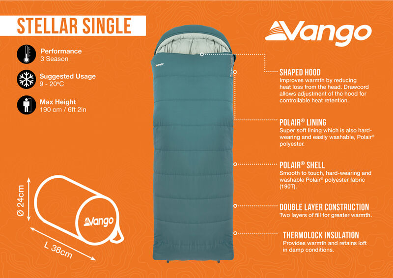 Vango Stellar Single Sleeping Bag Oasis