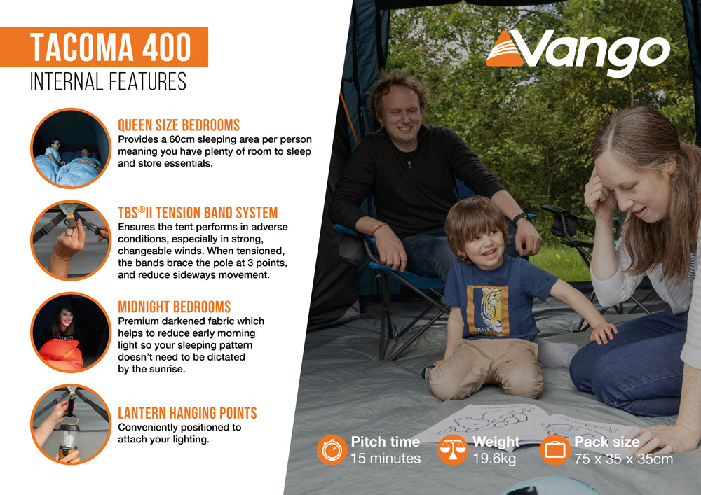 Vango Tacoma 400 Poled Tent Package