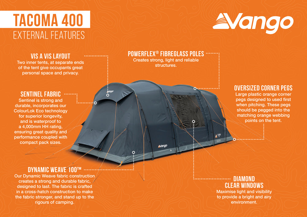 Vango Tacoma 400 Poled Tent Package
