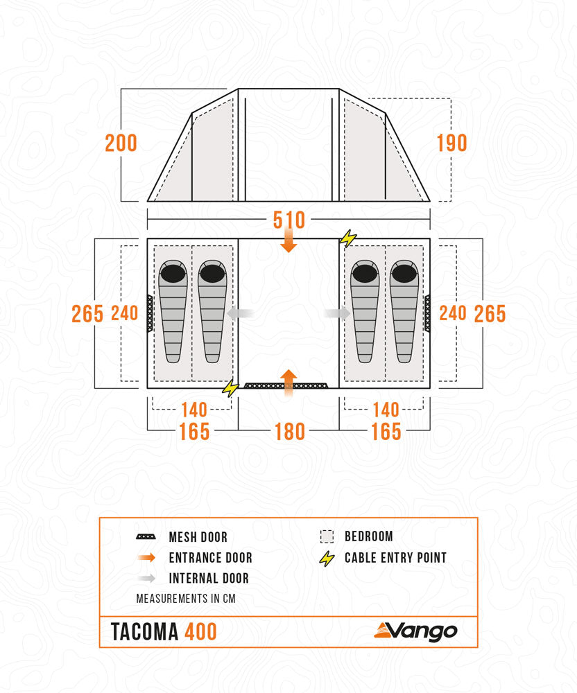 Vango Tacoma 400 Poled Tent Package