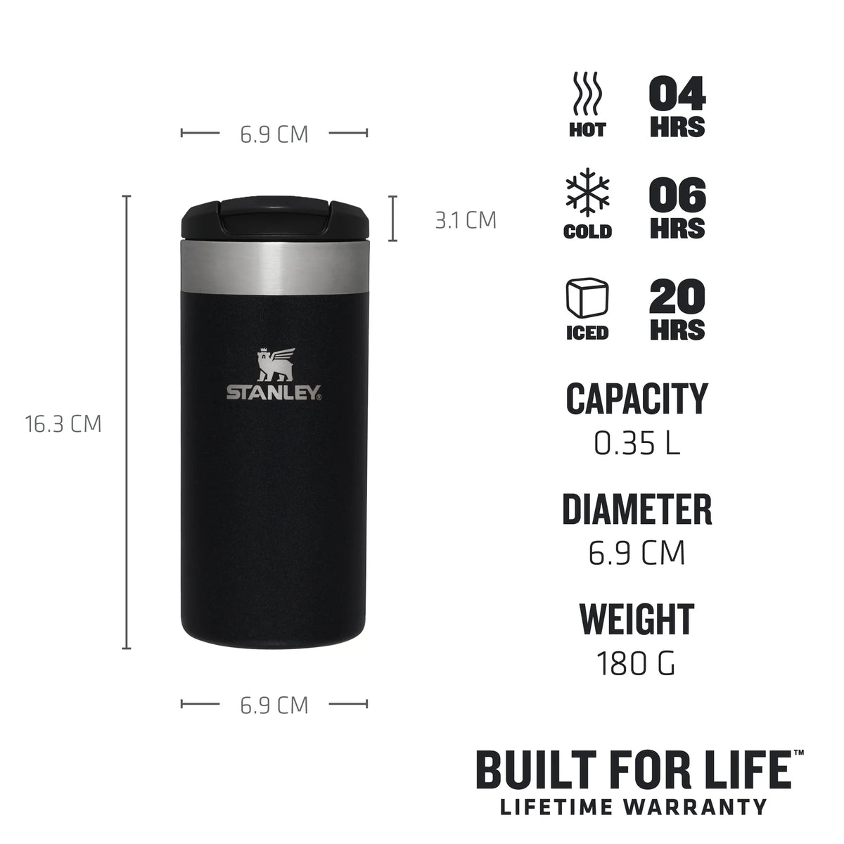 Stanley Aerolight Transit Travel Mug 16oz – Thermos Isolato In Acciaio, 4 Colori - Foto 2