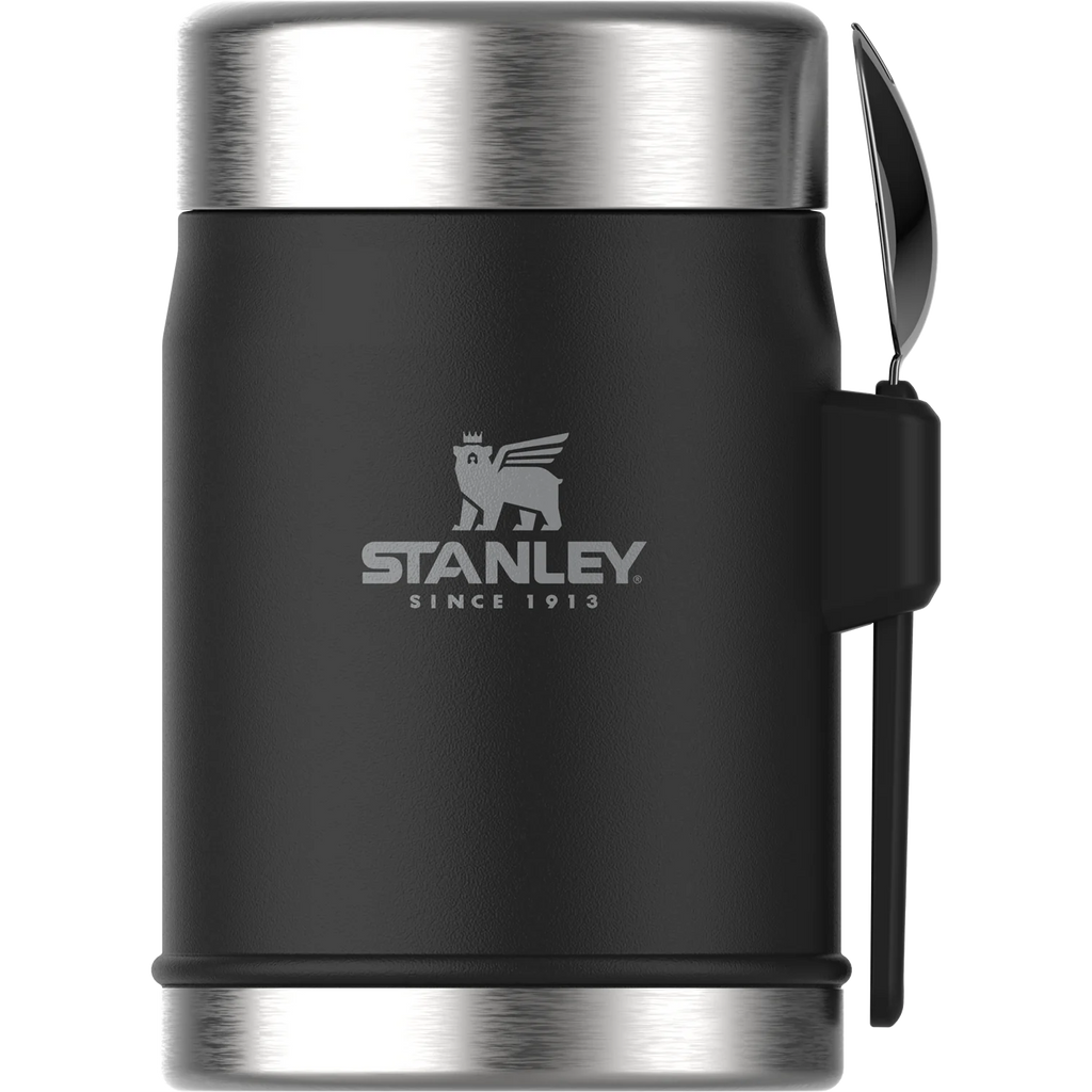 stanley classic food jar with spork 0.4 litre black