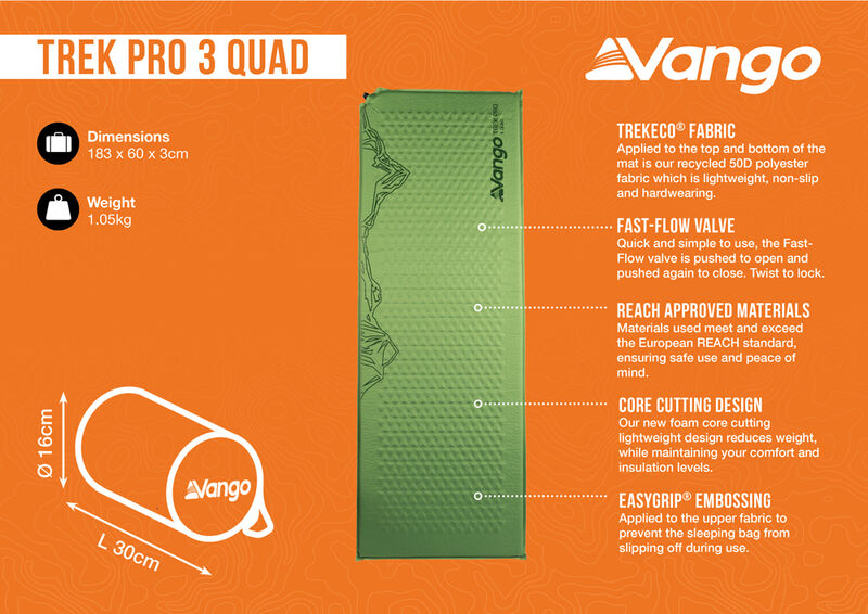 Vango Trek PRO 3 Quad Self Inflating Mattress