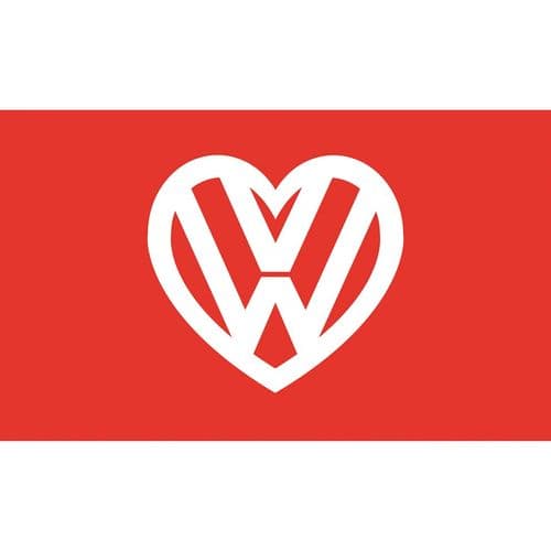 Spirit of Air I Love VW Flag RED - 5ft x 3ft