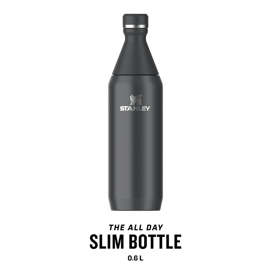 stanley the all day slim water bottle 0.6 litre black