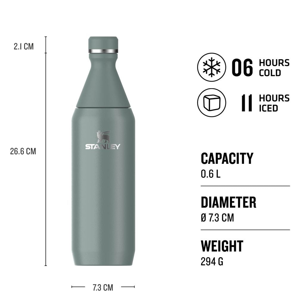 staley all day stainless steel water bottle 0.6 litre shale