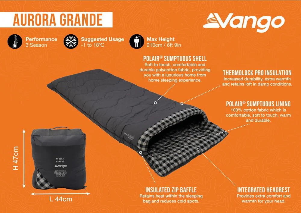 Vango Aurora XL Grande Single Sleeping Bag