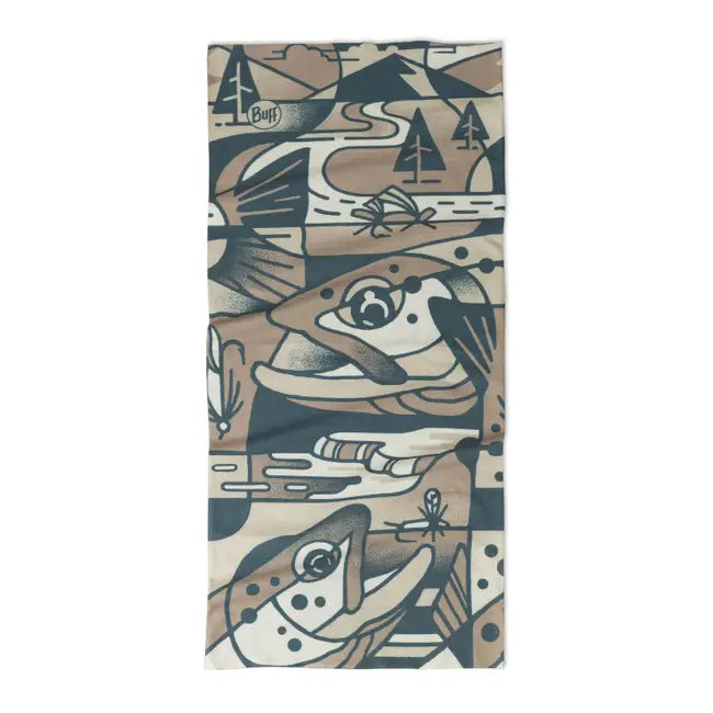 Buff Coolnet UV Neckwear - Lake River Multi