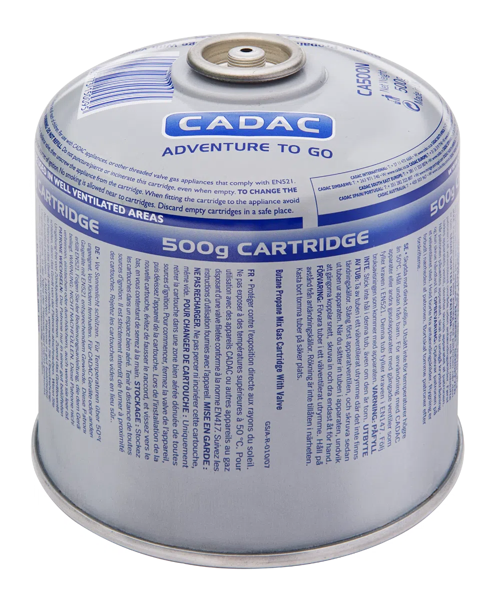 Cadac 500g Threaded Valve Gas Cartridge