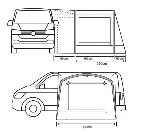 Outdoor Revolution Cayman AIR T2 Low Campervan Driveway Awning