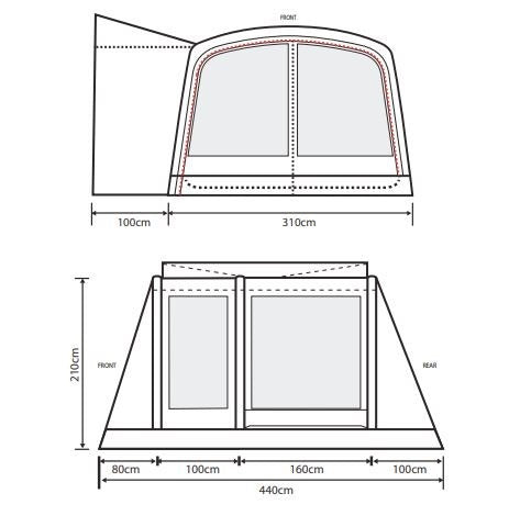 Outdoor Revolution Cayman AIR T3 Mid Driveaway Awning