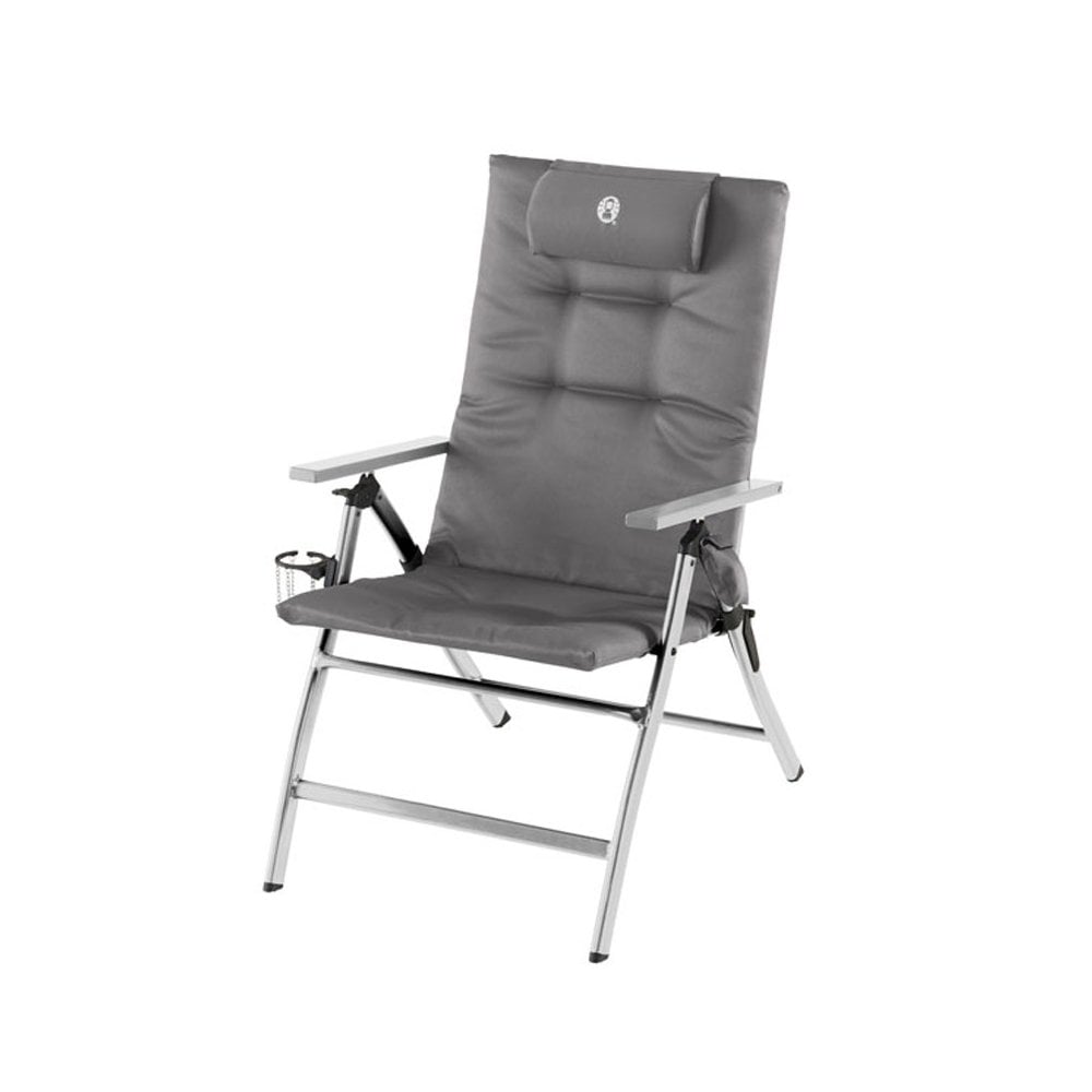coleman padded 5 position reclining chair aluminium