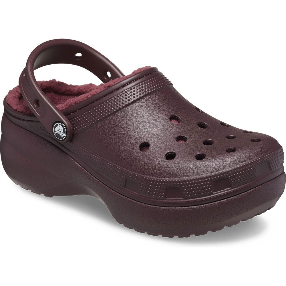 Crocs Ladies Classic Platform Lined Clog W8 Dark Cherry