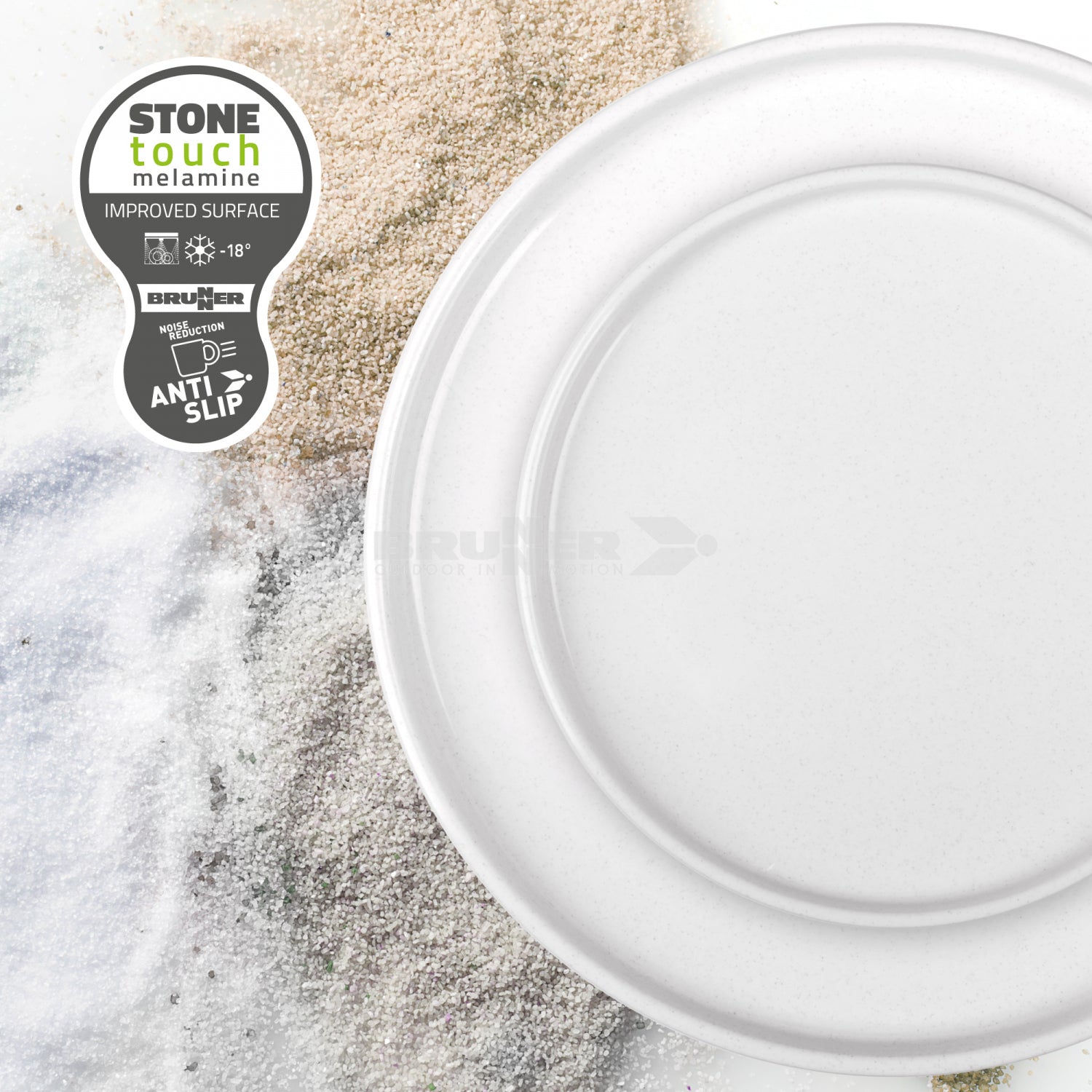 Brunner Melamine Dinner Plate 25cm Odette Beige