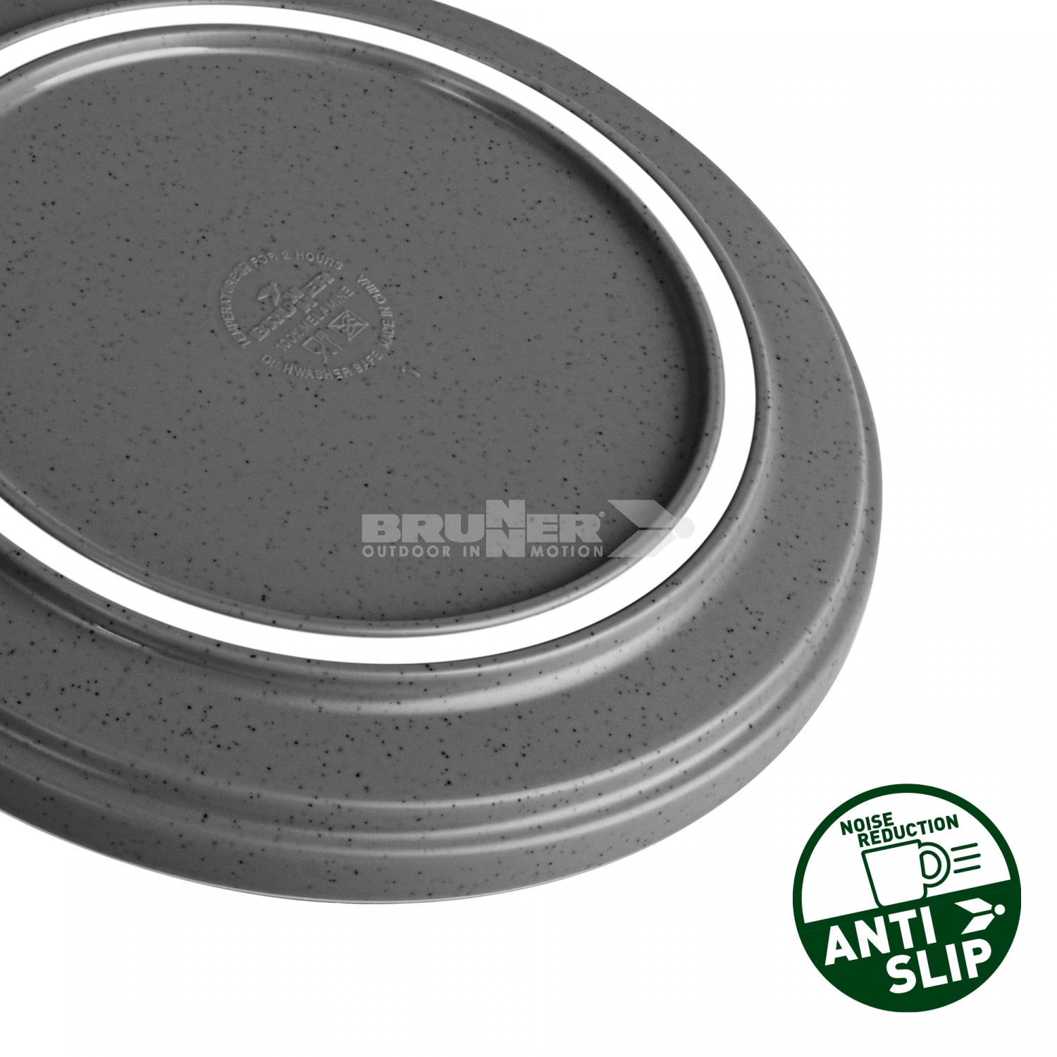 Brunner Melamine Dinner Plate Dolomit Grey