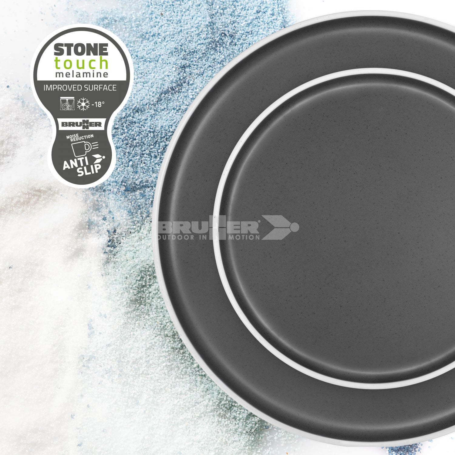 Brunner Melamine Dinner Plate Dolomit Grey