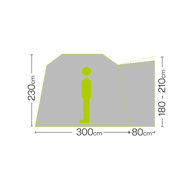 Quest Eagle AIR Campervan Driveaway Awning Low  180-210 cm