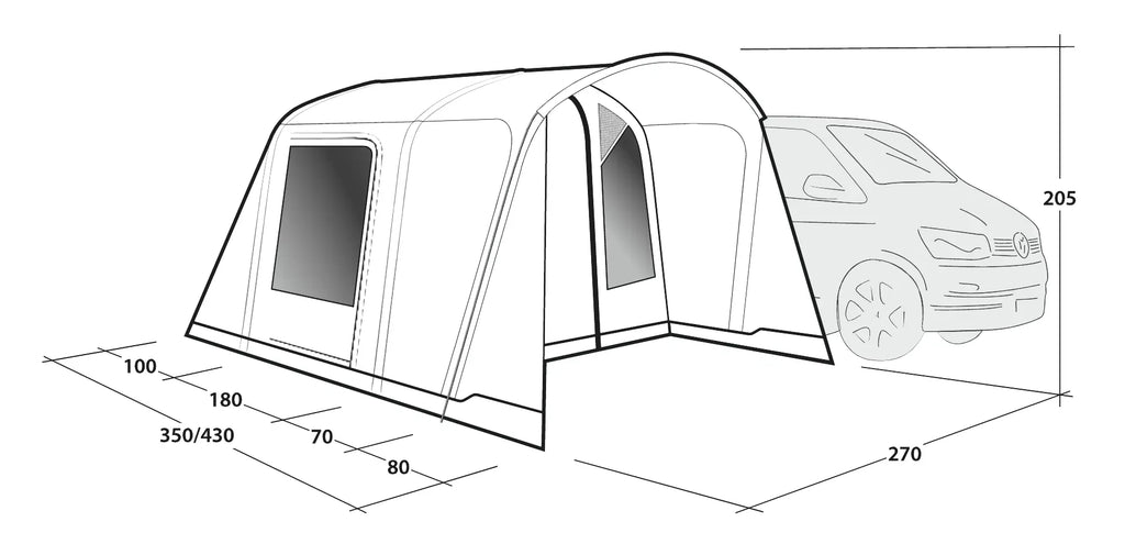 Outwell Talladega AIR Campervan Driveaway Awning