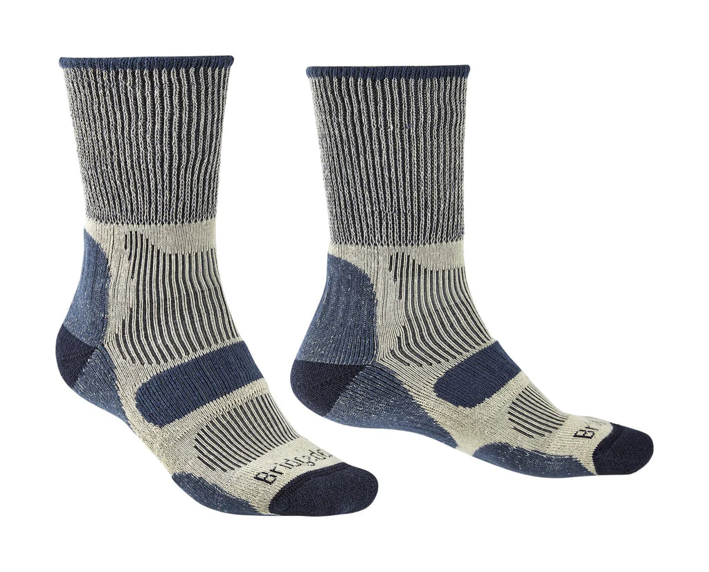 bridgedale cotton cool comfort walking socks size 12+ indigo