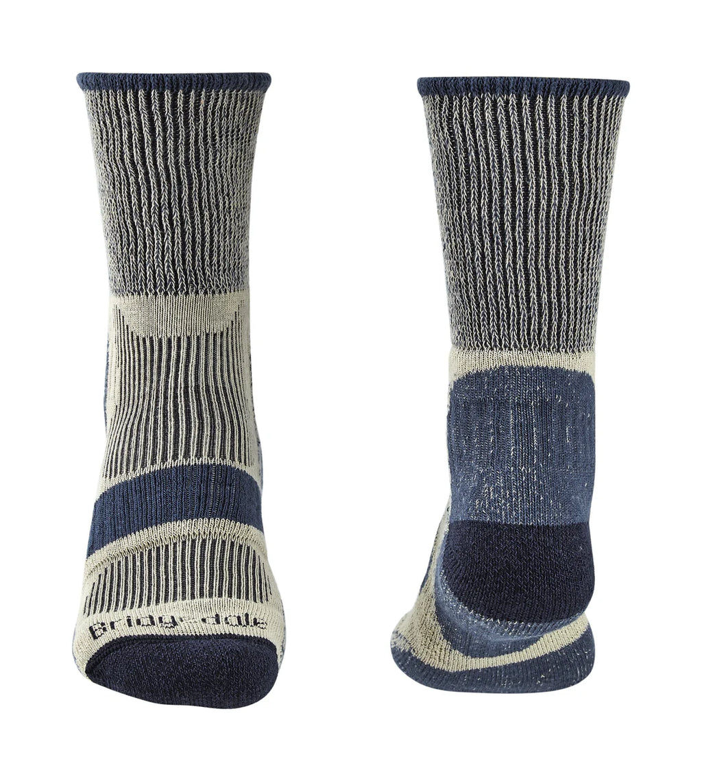Bridgedale Hike Cotton Cool Comfort Lightweight Walking Socks Size 12+ Indigo