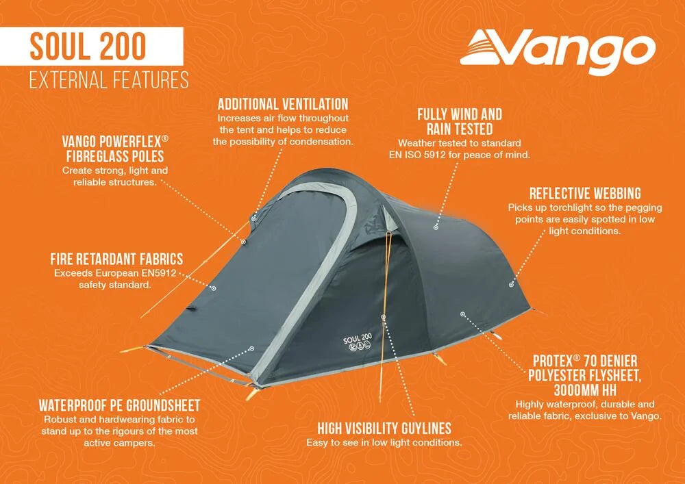 Vango Soul 200 Lightweight Tent Peridot Green