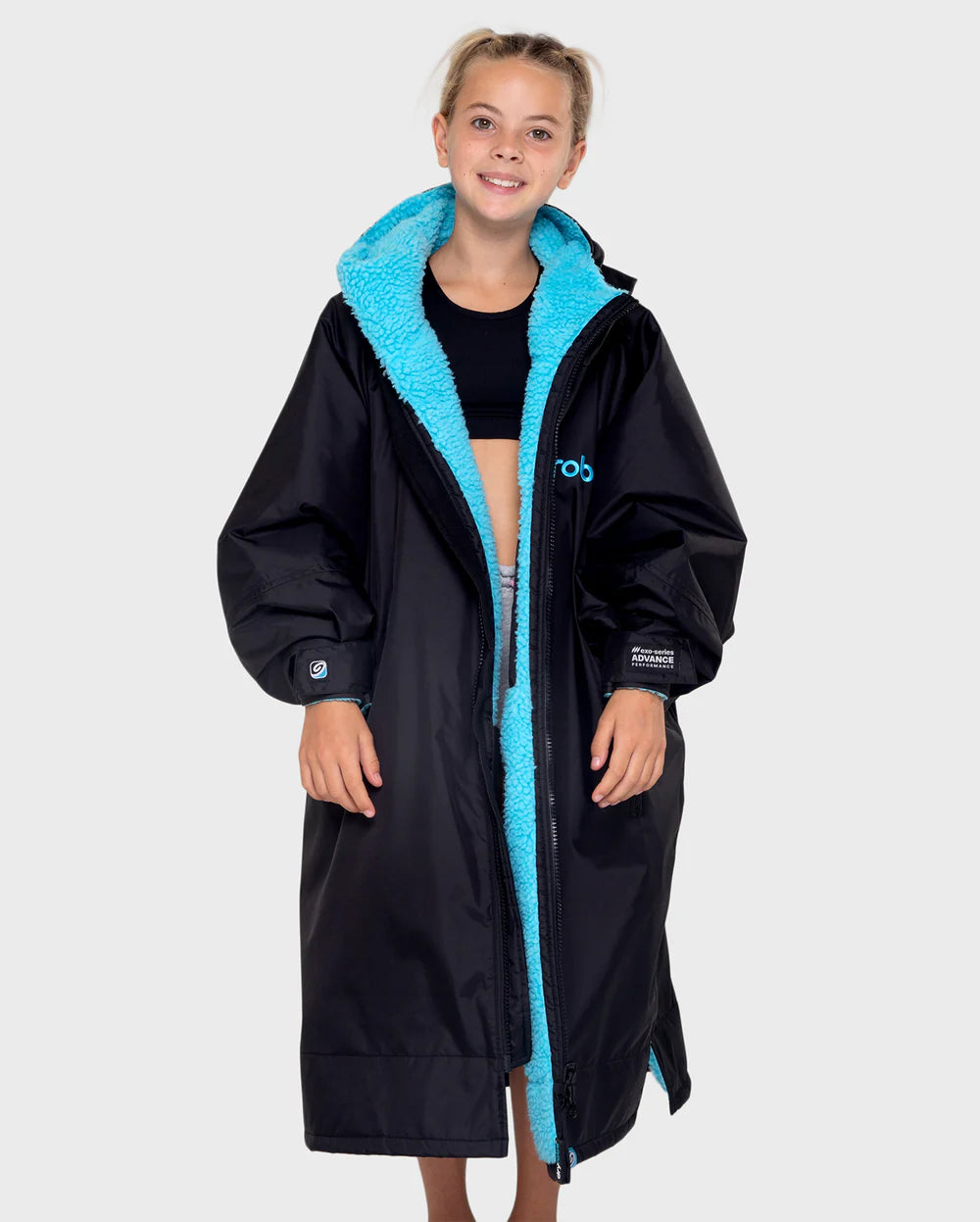 dryrobe advance kids long sleeve black blue