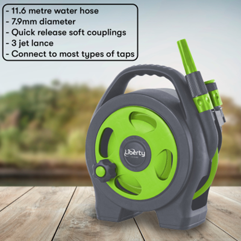 liberty leisure pro hose reel - 11.6 metre water hose