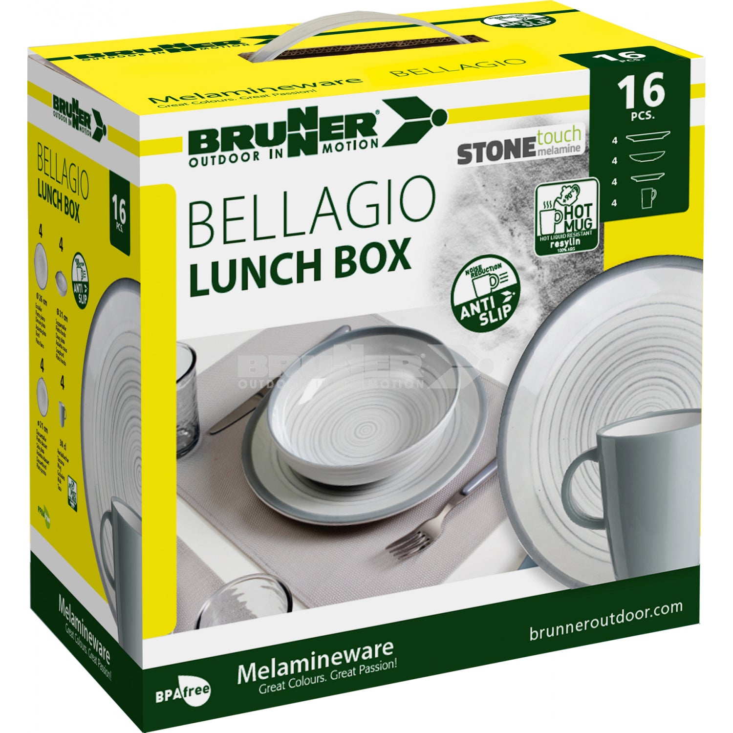 Brunner Bellagio 16 Piece Lunch Box Melamine Set