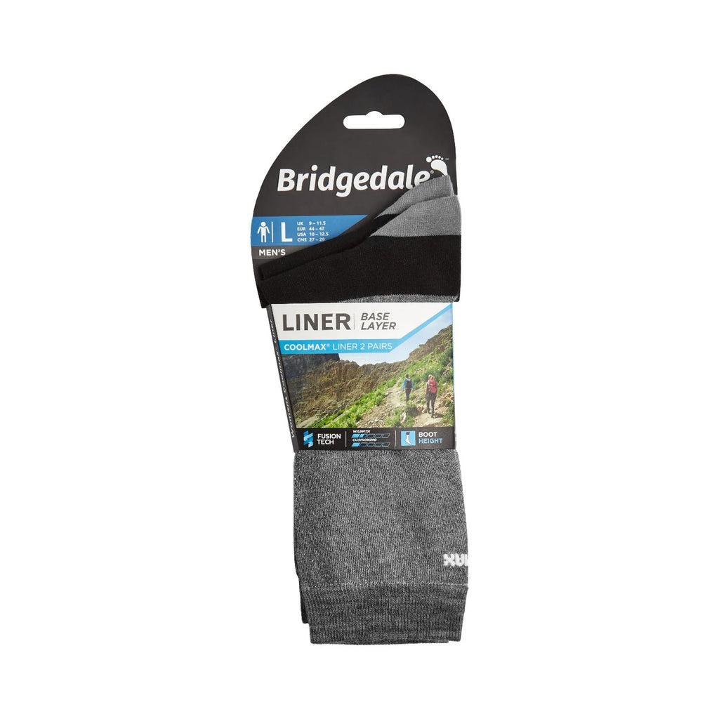 Bridgedale Coolmax Liner 2 Pairs Grey Size 12+
