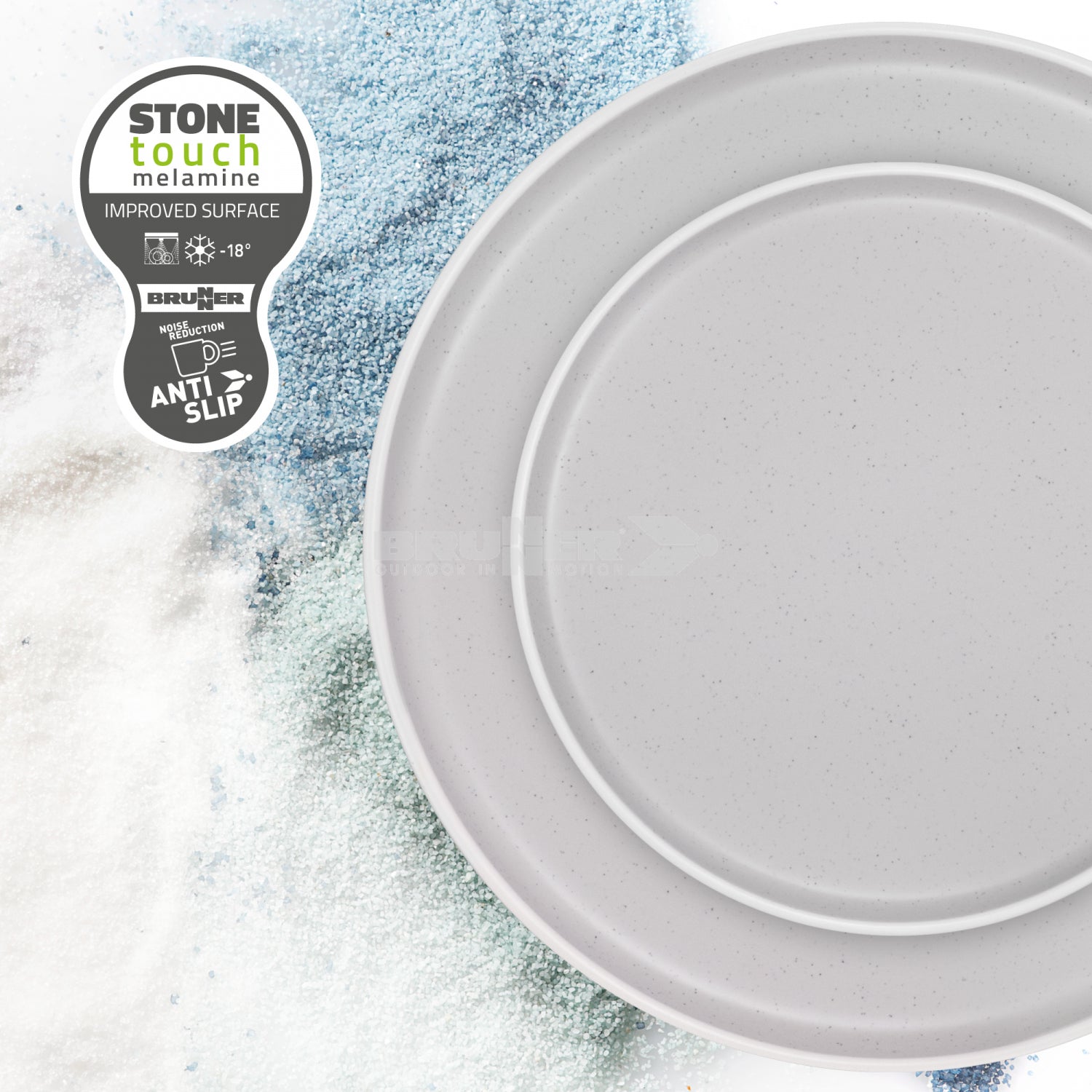 Brunner Dolomit White Midday 12 Piece Melamine Dinner Set