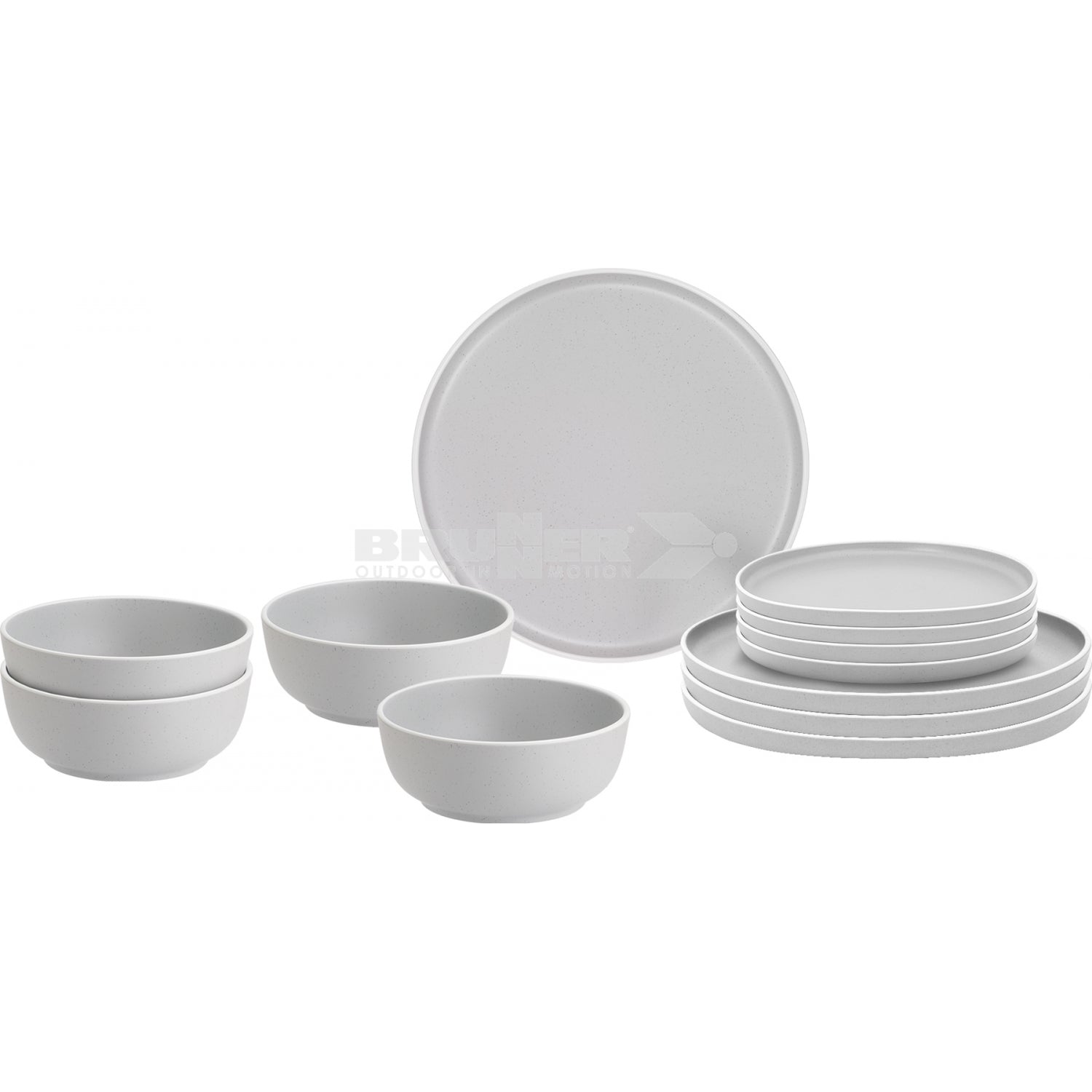 brunner midday dolomit white 12 piece melamine dinner set anti slip