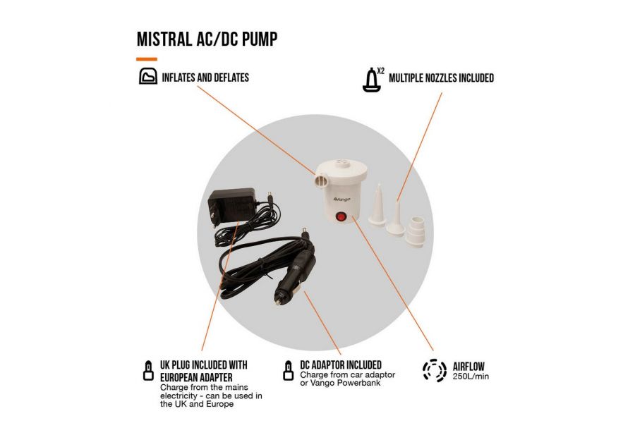 Vango Mistral AC/DC Airbed Pump