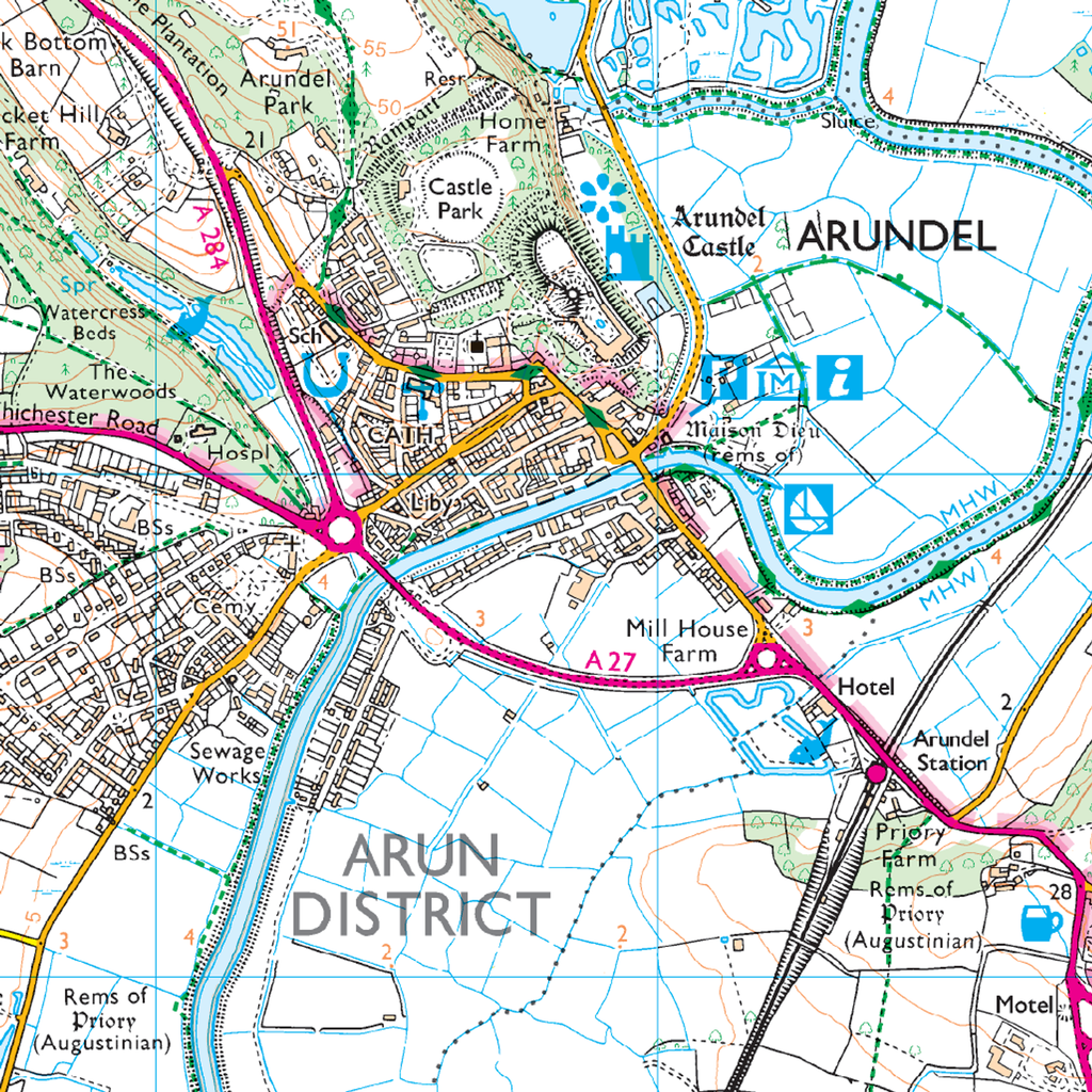Ordnance Survey Explorer OL10 Map Arundel & Pulborough