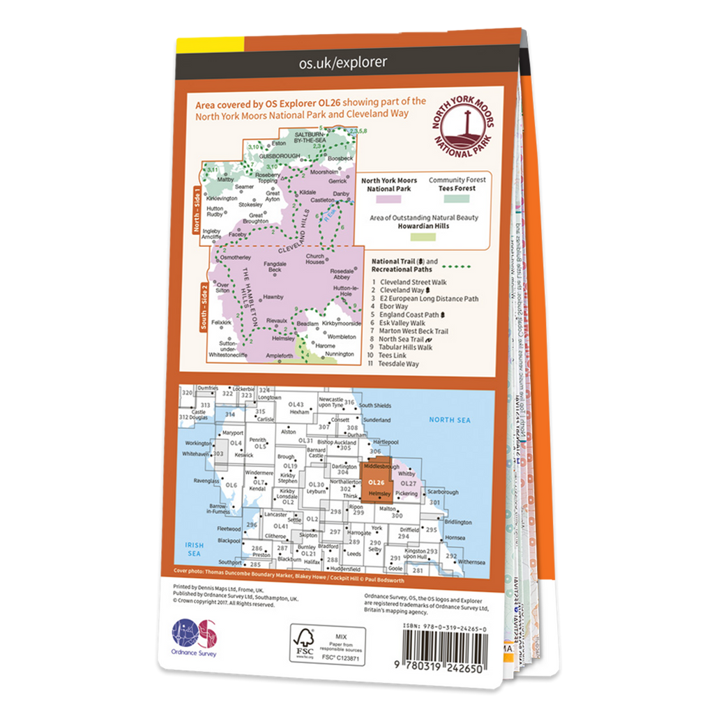 Ordnance Survey Explorer OL26 Map North York Moors