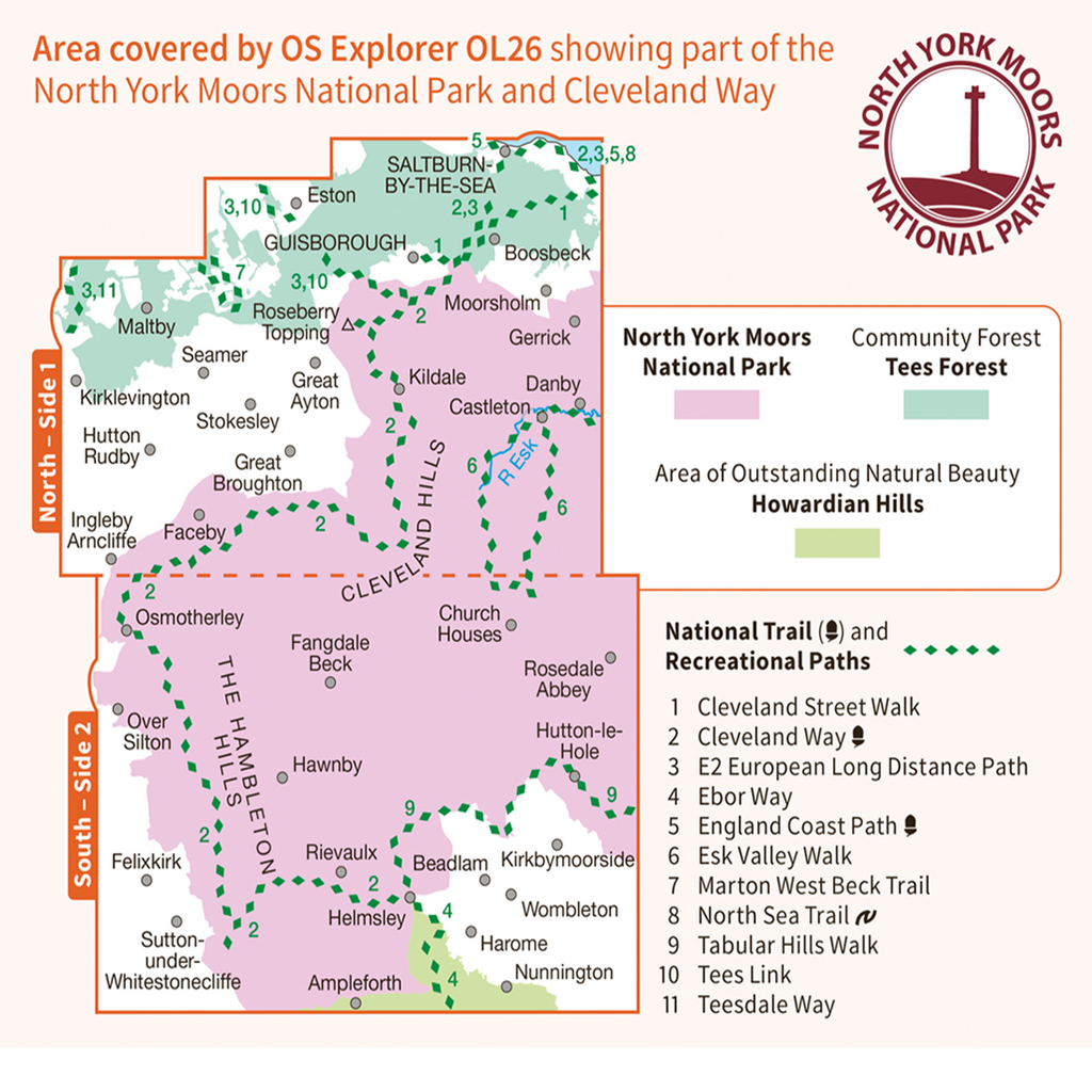 Ordnance Survey Explorer OL26 Map North York Moors