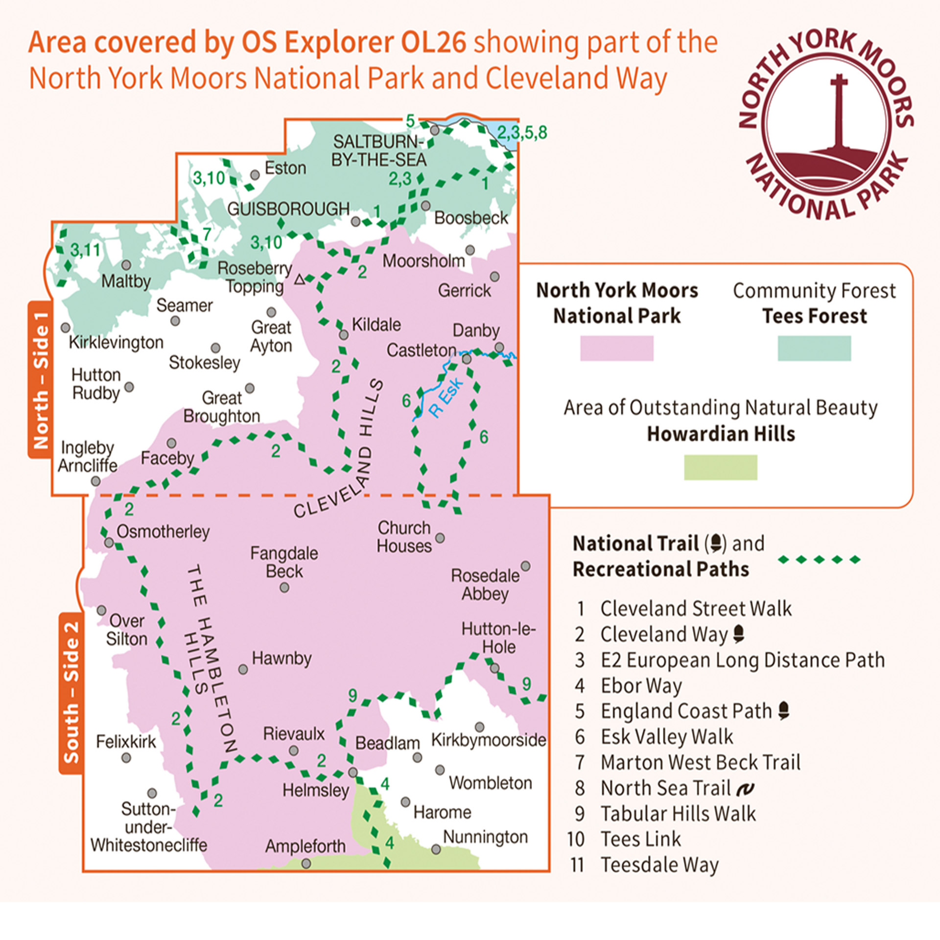 Ordnance Survey Explorer OL26 Map North York Moors