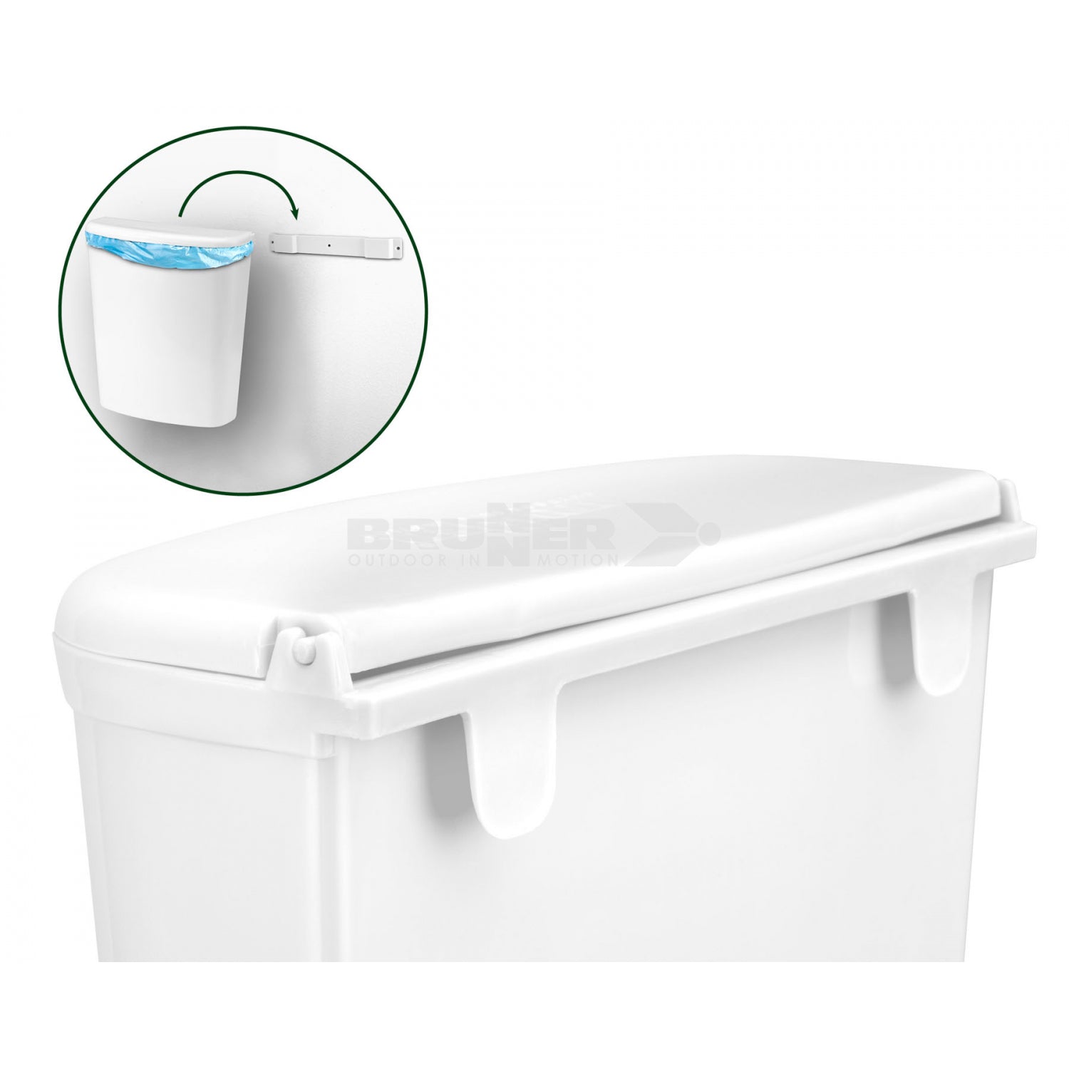 Brunner Pillar Caravan Waste Bin White