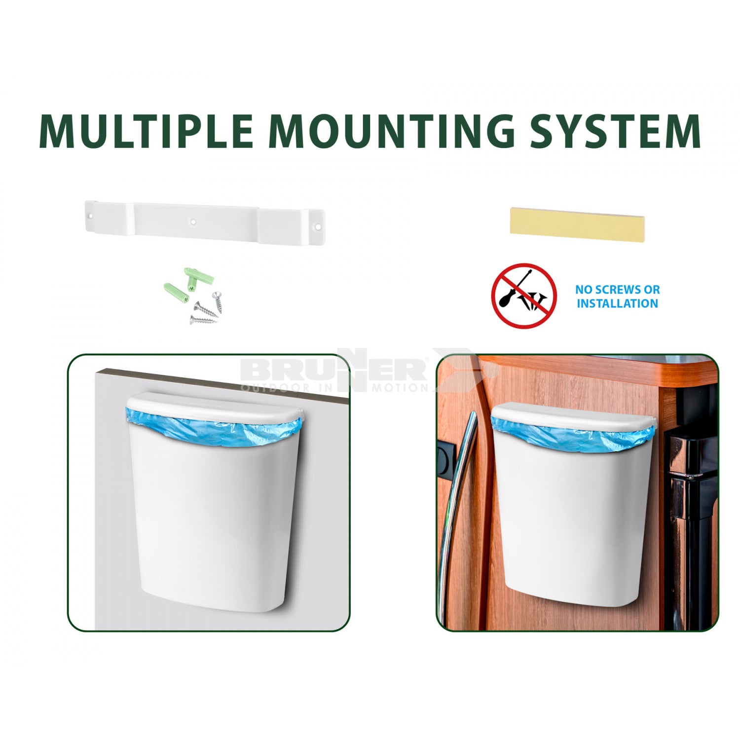 Brunner Pillar Caravan Waste Bin White