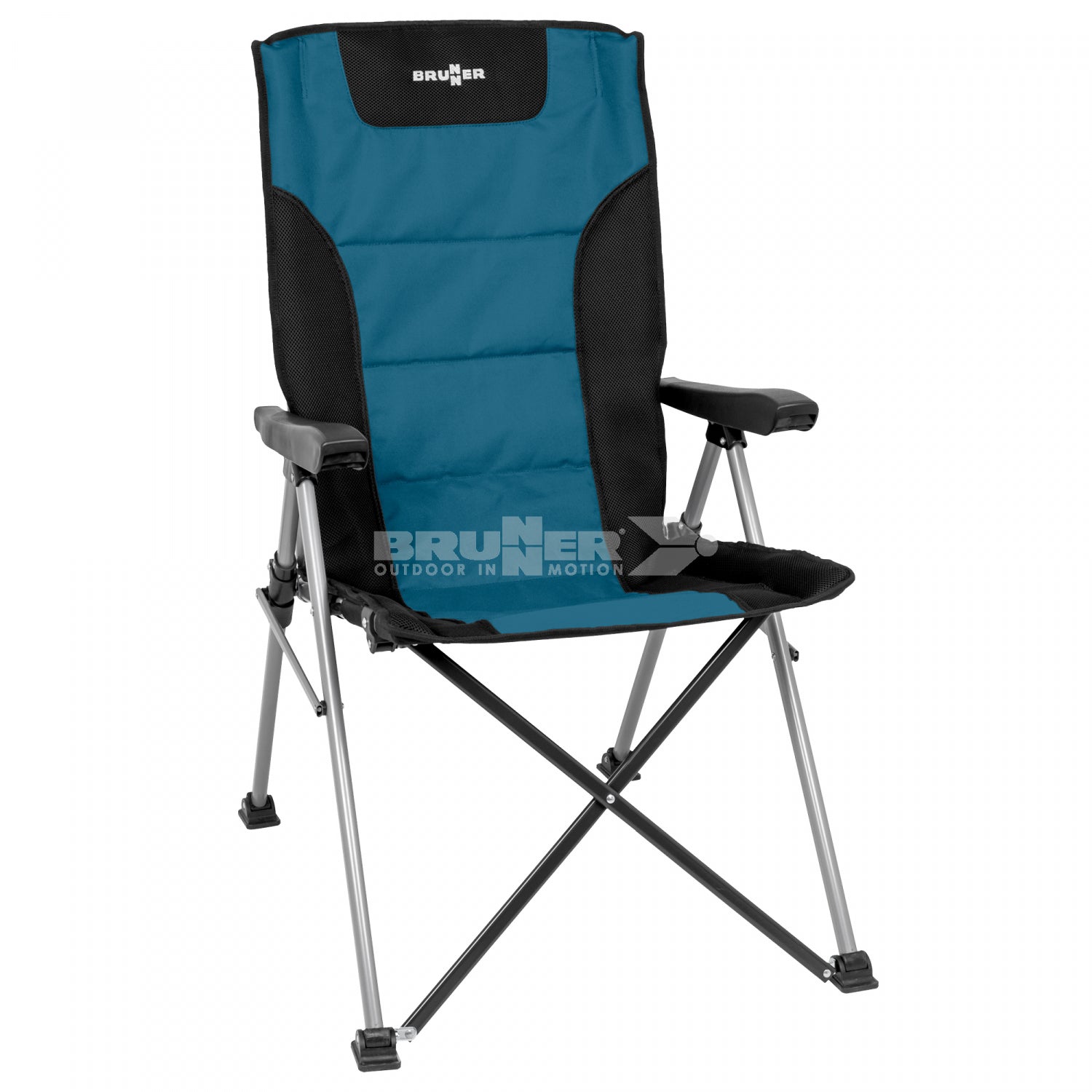 brunner raptor highback camping chair blue