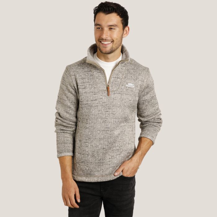 Weird Fish Robins 1/4 Zip Heringbone Soft Knit Pullover