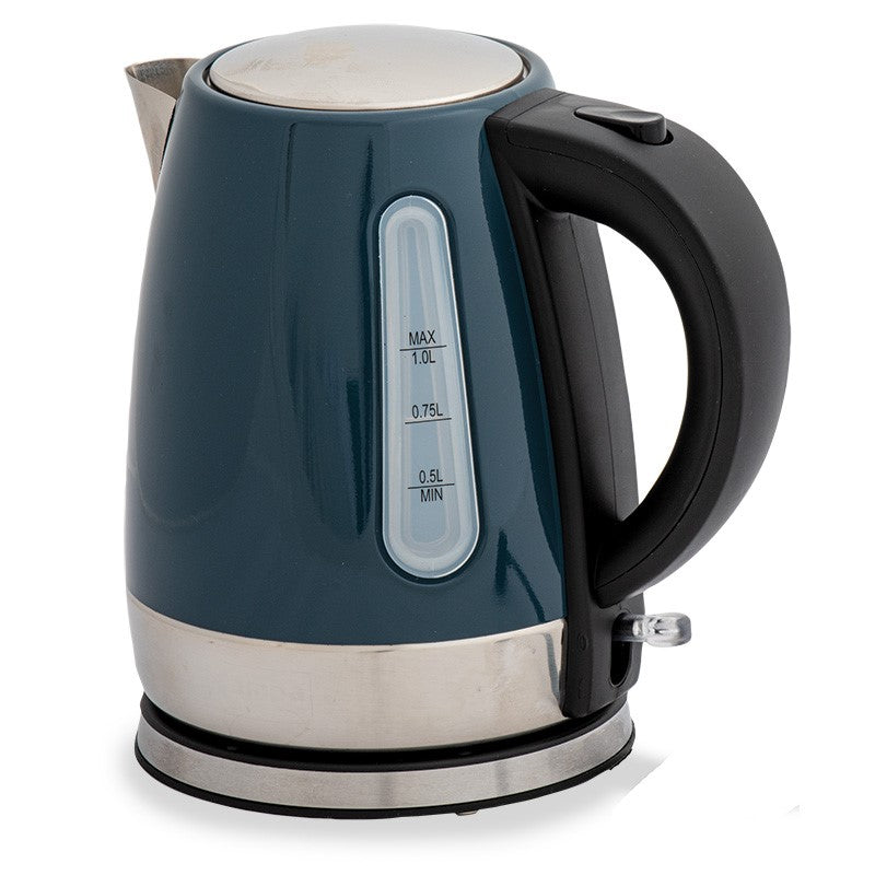 quest rocket 1L low wattage mains electric kettle stainless steel slate grey