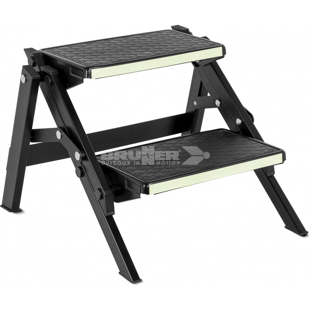 brunner ruckstep black fluorescent double folding motorhome step
