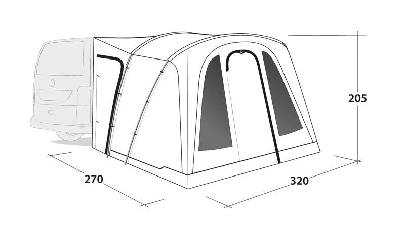 Outwell San Diego Poled Campervan Driveaway Awning