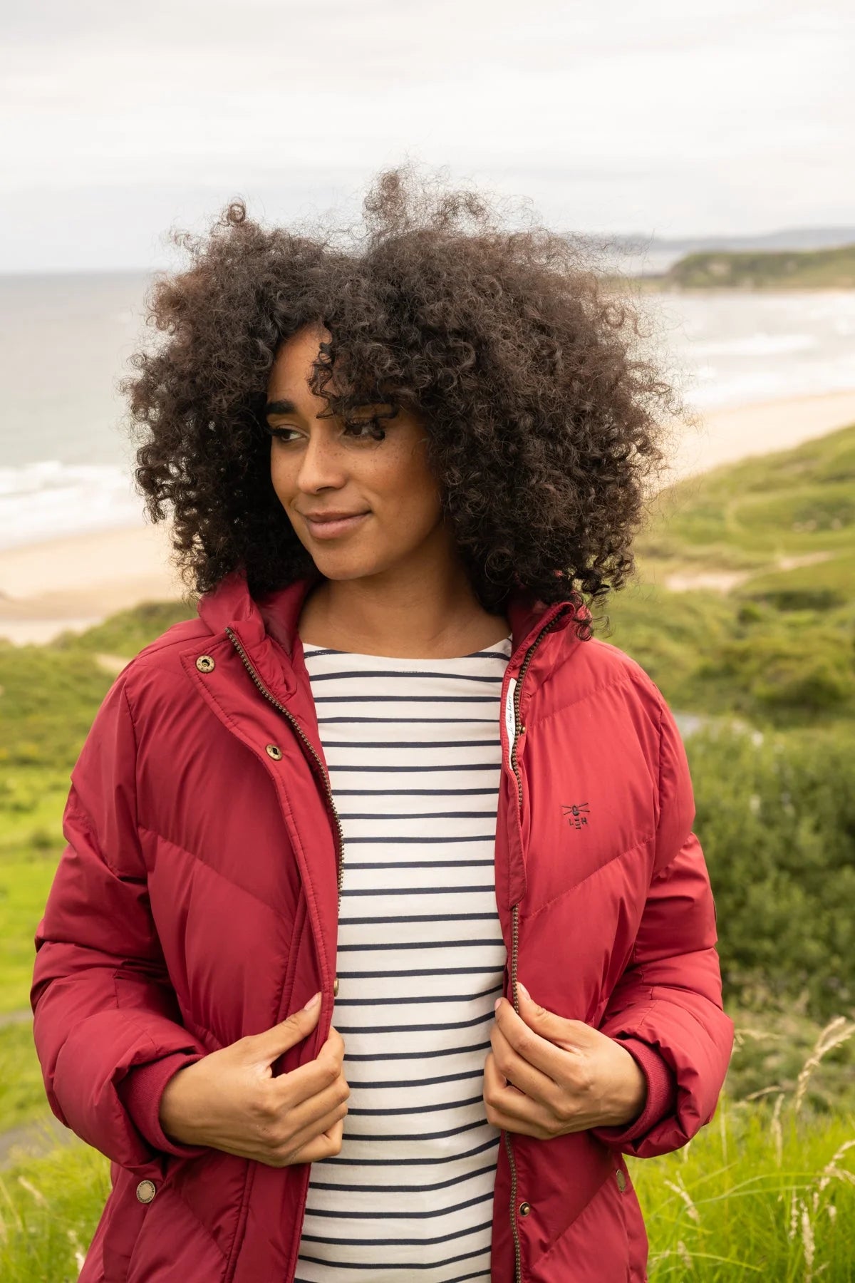 Red padded 2025 jacket ladies