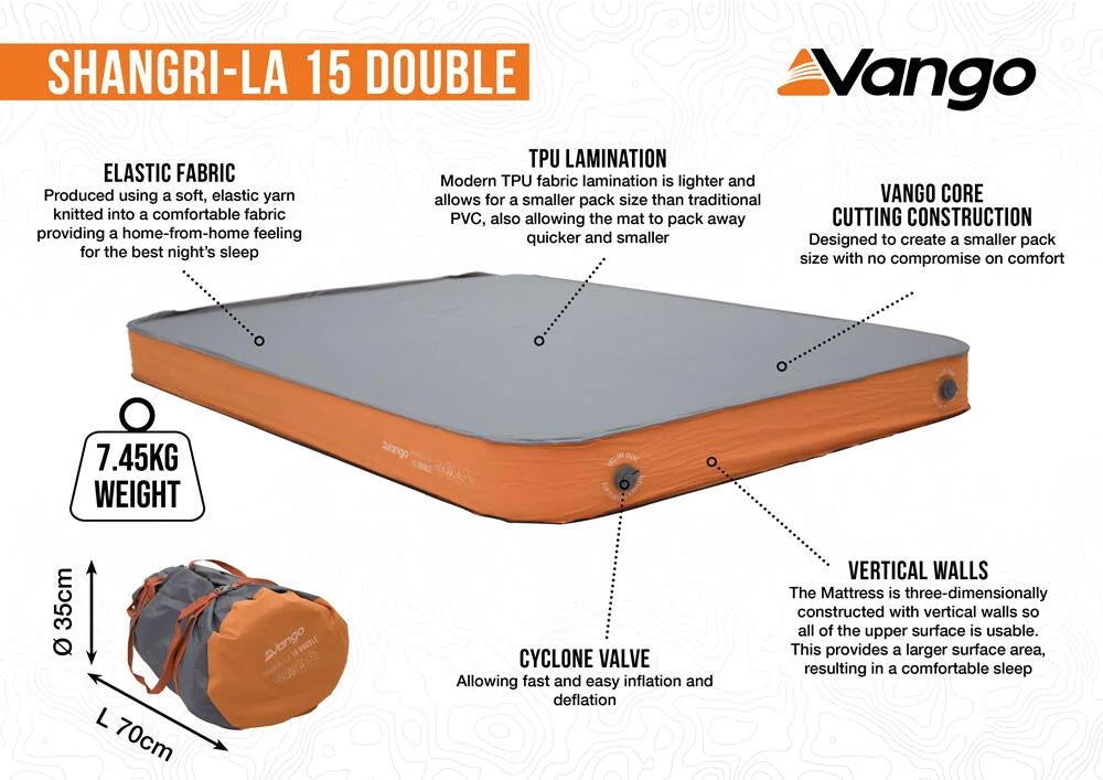 Vango Shangri La II 15 Double Self Inflating Mat
