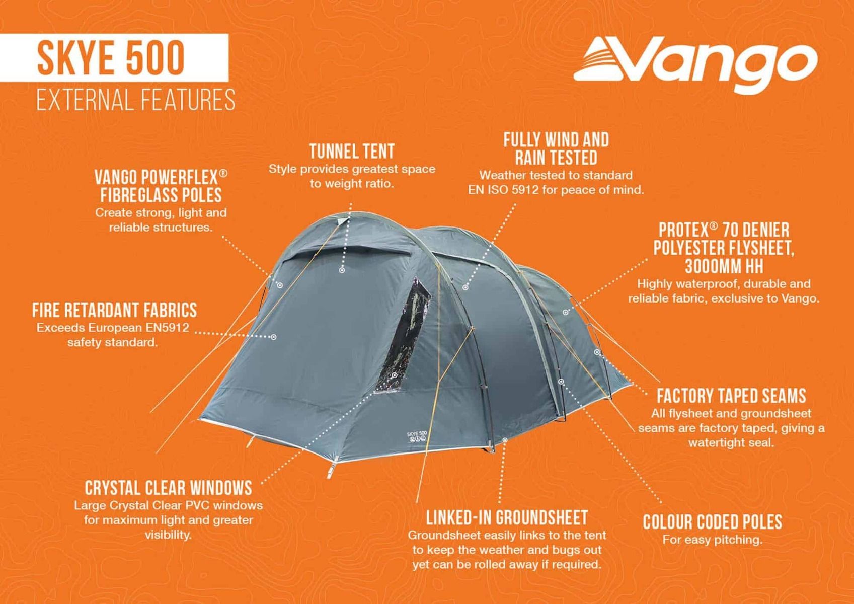 Vango Skye 500 Poled Tent Peridot Green